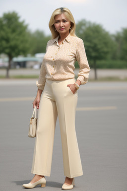 Uzbek middle-aged female with  blonde hair