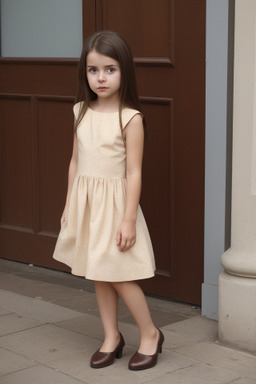 Argentine child female with  brown hair