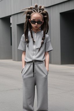 Taiwanese child boy with  gray hair