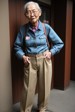 Elderly female with  brown hair