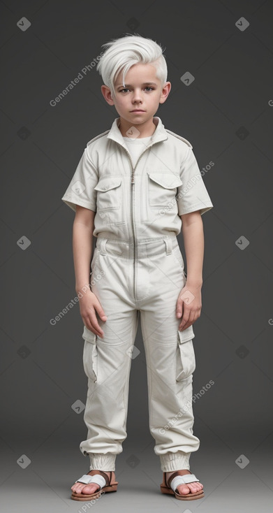 British child boy with  white hair