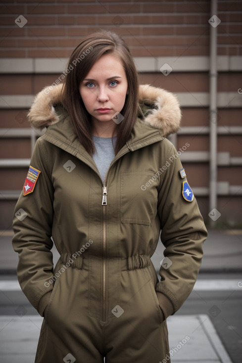 Russian adult female with  brown hair