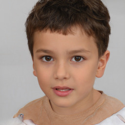 Neutral white child male with short  brown hair and brown eyes