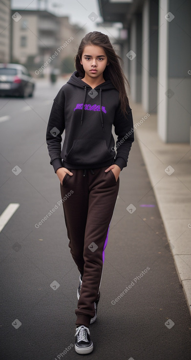 Teenager girl with  brown hair