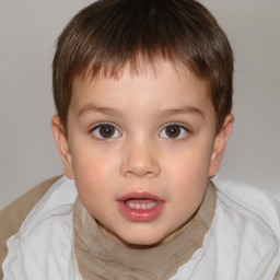 Neutral white child male with short  brown hair and brown eyes