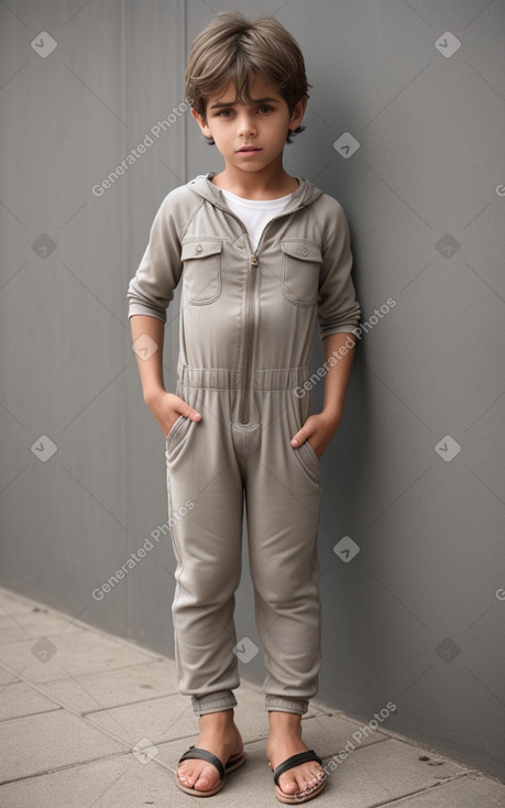 Uruguayan child boy with  gray hair