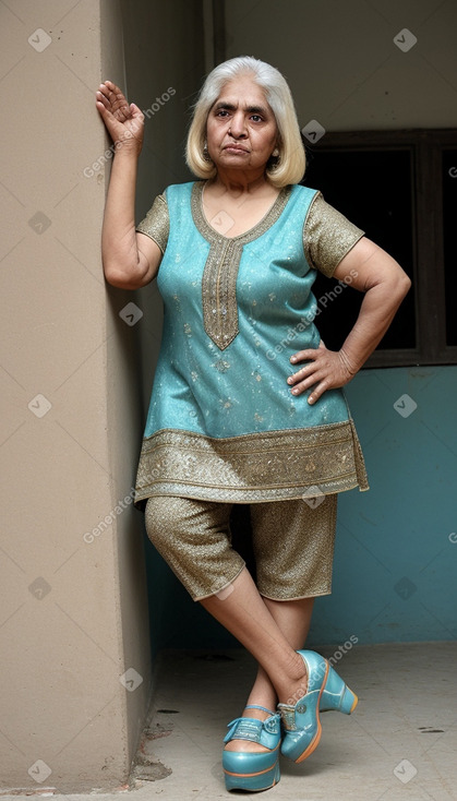 Pakistani elderly female with  blonde hair