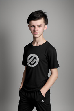 Latvian teenager boy with  black hair