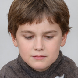 Neutral white child male with short  brown hair and brown eyes