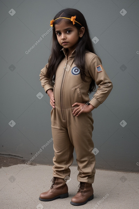 Indian child female with  brown hair