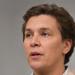 Neutral white adult male with short  brown hair and brown eyes