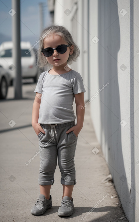 Albanian infant girl with  gray hair