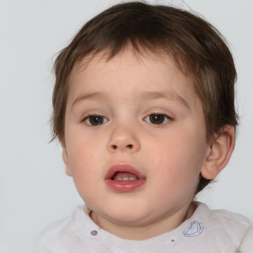 Neutral white child male with short  brown hair and brown eyes