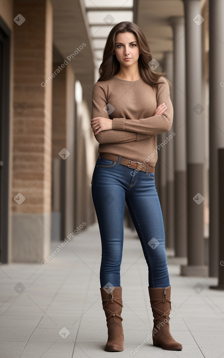 Greek adult female with  brown hair