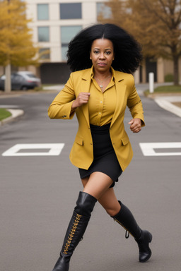 African american middle-aged female with  black hair