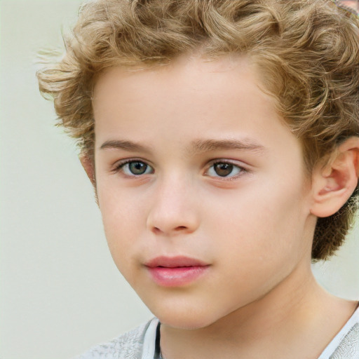 Neutral white child female with short  brown hair and brown eyes
