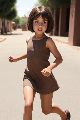 Moroccan child girl with  brown hair