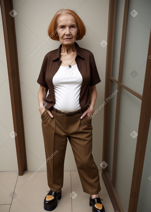 Elderly female with  ginger hair