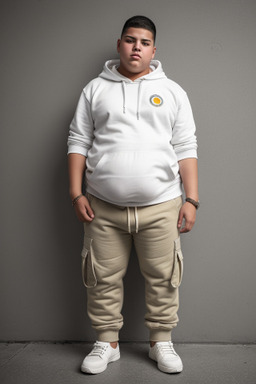 Colombian teenager boy with  white hair