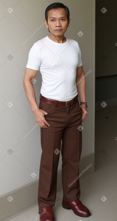 Indonesian 45 years male with  brown hair