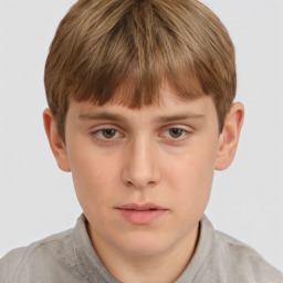 Neutral white young-adult male with short  brown hair and grey eyes