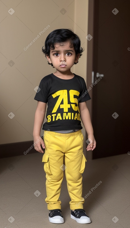 Omani infant boy with  black hair