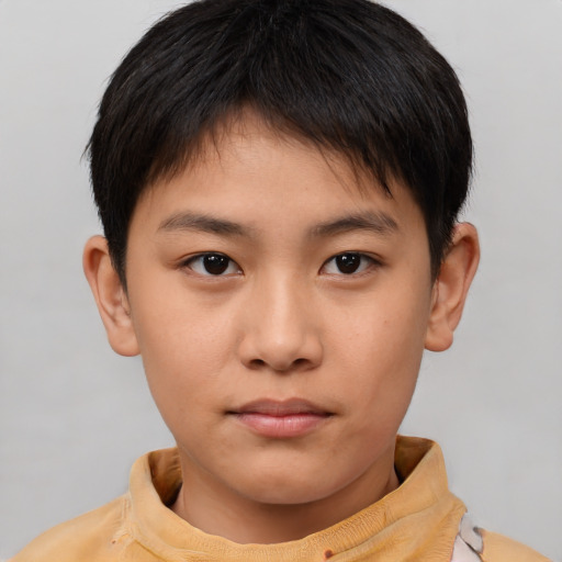 Neutral asian young-adult male with short  brown hair and brown eyes