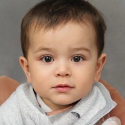 Neutral white child male with short  brown hair and brown eyes