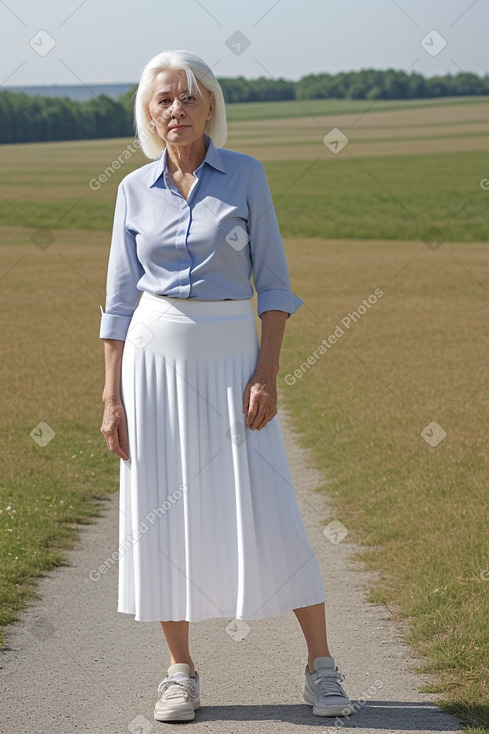 Russian elderly female with  white hair