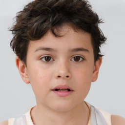 Neutral white child male with short  brown hair and brown eyes