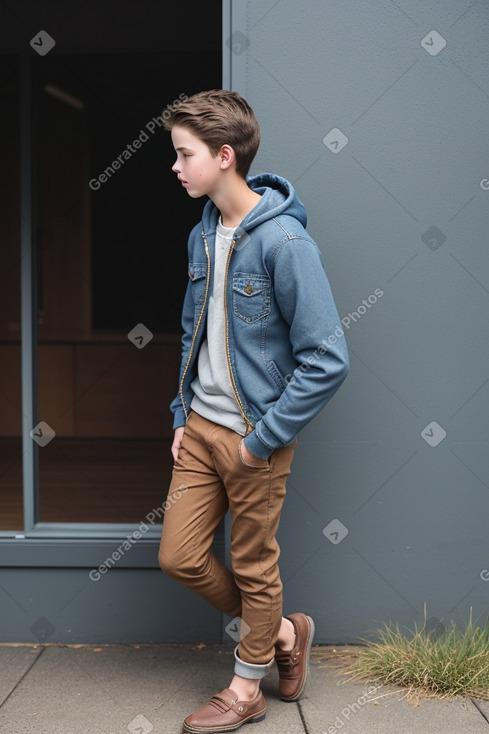 New zealand teenager boy with  brown hair