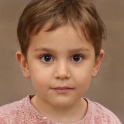 Neutral white child male with short  brown hair and brown eyes