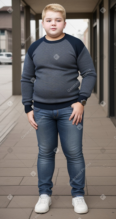 Bulgarian teenager boy with  blonde hair