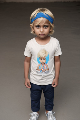 Indian child boy with  blonde hair