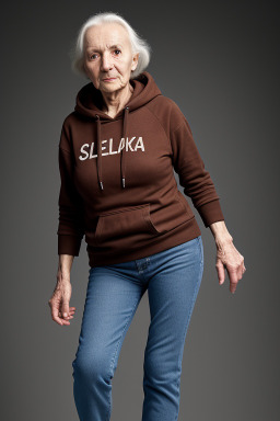 Slovak elderly female with  brown hair