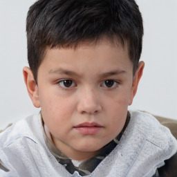 Neutral white child male with short  brown hair and brown eyes