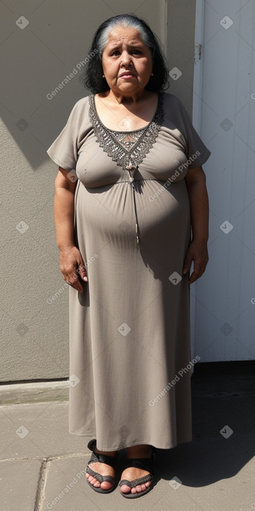 Guatemalan elderly female with  black hair