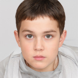 Neutral white child male with short  brown hair and brown eyes