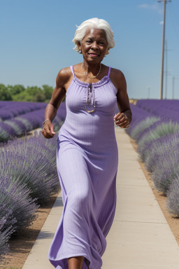 African american elderly female with  white hair