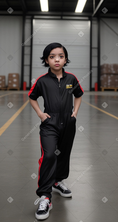 Filipino child non-binary with  black hair