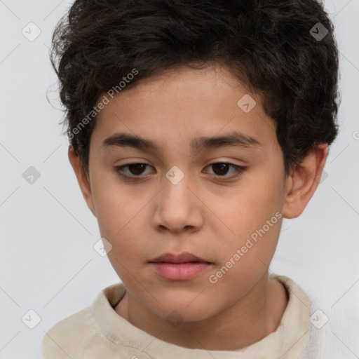 Neutral white child male with short  brown hair and brown eyes