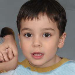 Neutral white child male with short  brown hair and brown eyes