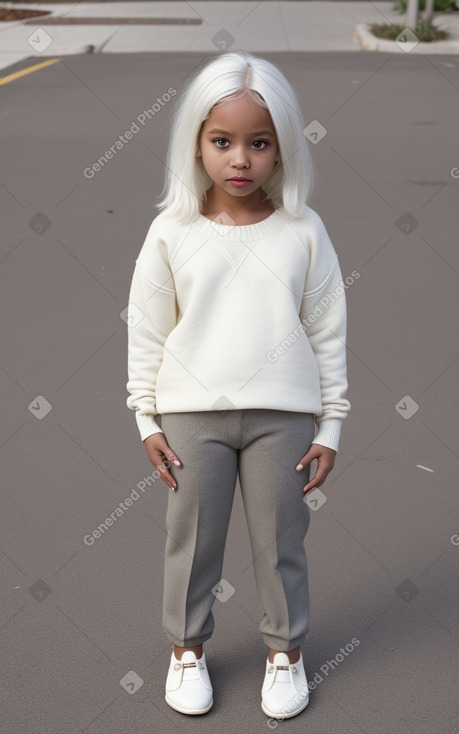 Panamanian child female with  white hair