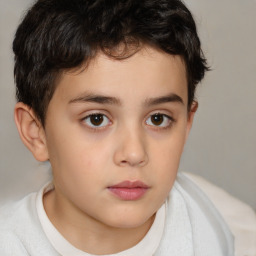 Neutral white child male with short  brown hair and brown eyes