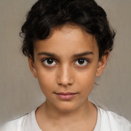 Neutral white child female with short  brown hair and brown eyes