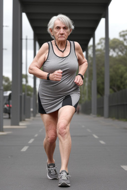 Australian elderly female with  gray hair