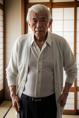 Japanese elderly male with  white hair