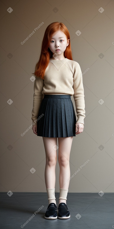 Korean child girl with  ginger hair