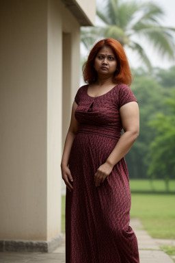 Bangladeshi middle-aged female with  ginger hair