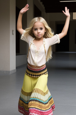 Hispanic child girl with  blonde hair